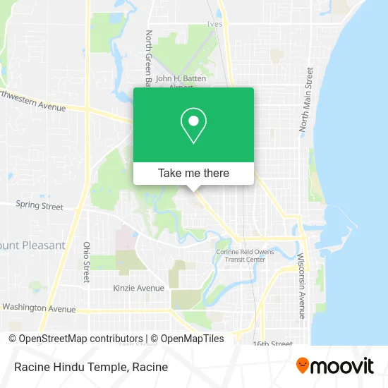 Racine Hindu Temple map