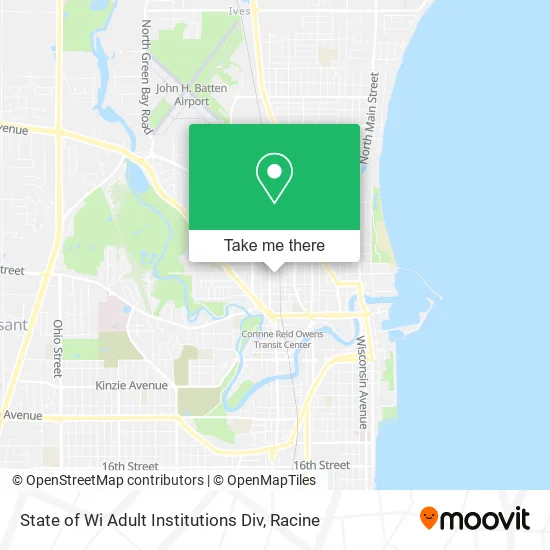 State of Wi Adult Institutions Div map