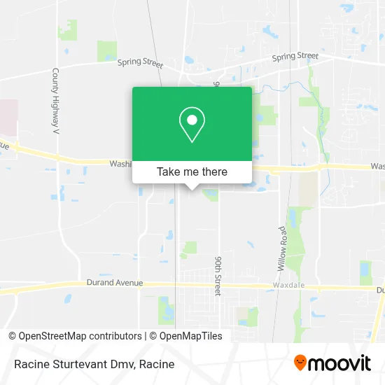 Racine Sturtevant Dmv map