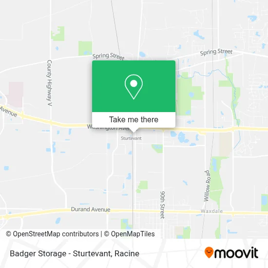 Badger Storage - Sturtevant map