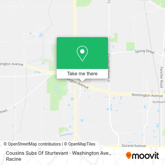 Cousins Subs Of Sturtevant - Washington Ave. map