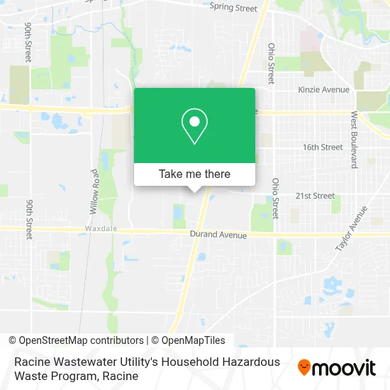 Racine Wastewater Utility's Household Hazardous Waste Program map