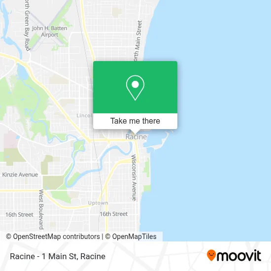 Racine - 1 Main St map