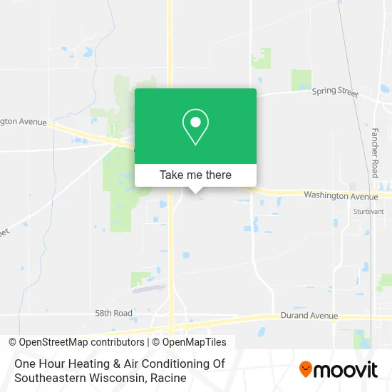 One Hour Heating & Air Conditioning Of Southeastern Wisconsin map