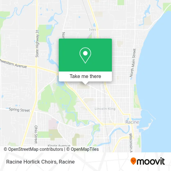 Mapa de Racine Horlick Choirs