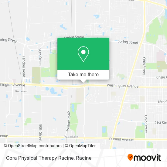 Cora Physical Therapy Racine map