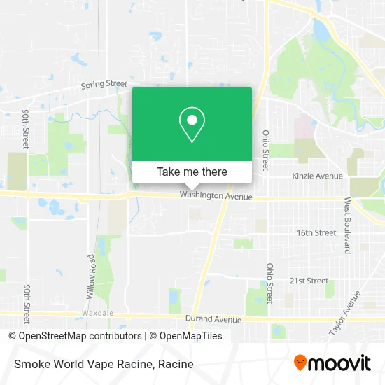 Smoke World Vape Racine map