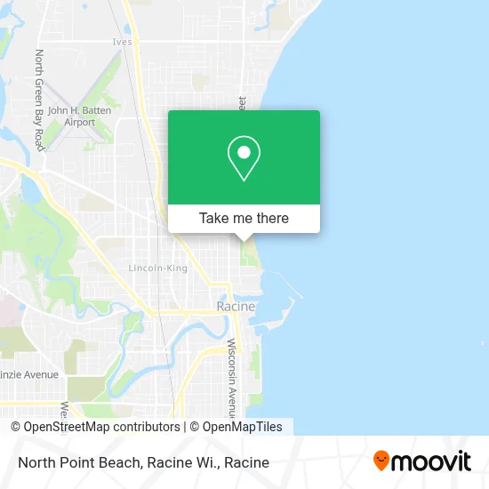 North Point Beach, Racine Wi. map
