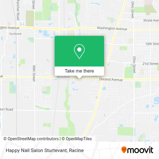 Happy Nail Salon Sturtevant map