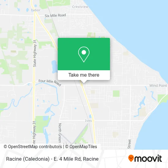Racine (Caledonia) - E. 4 Mile Rd map