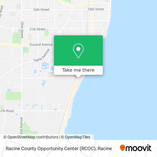 Mapa de Racine County Opportunity Center (RCOC)