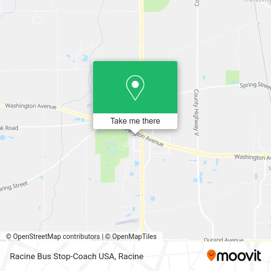 Mapa de Racine Bus Stop-Coach USA