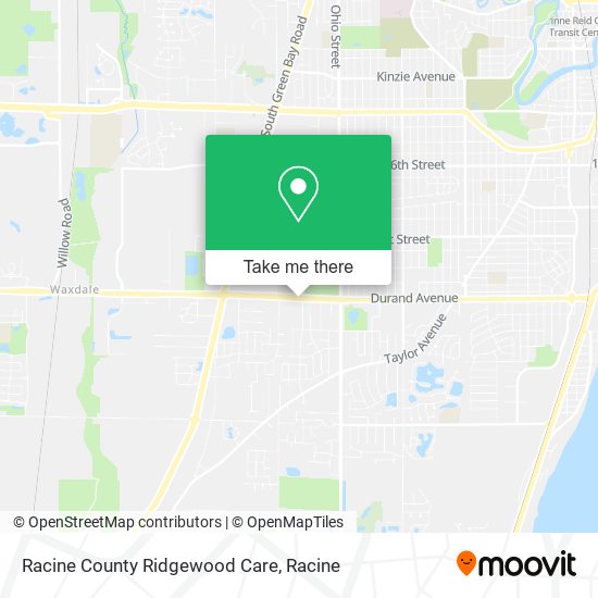 Racine County Ridgewood Care map