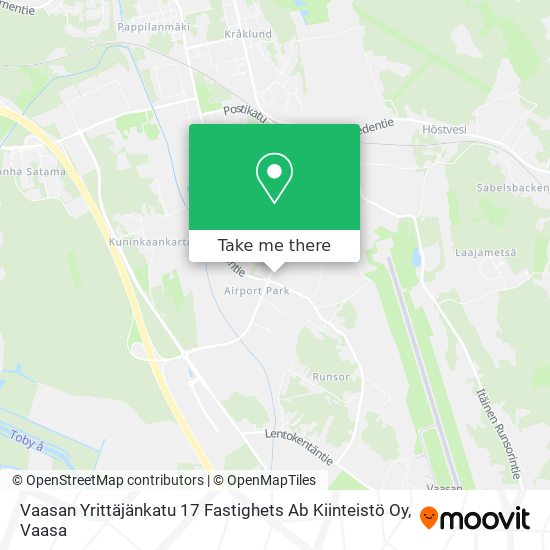 Vaasan Yrittäjänkatu 17 Fastighets Ab Kiinteistö Oy map