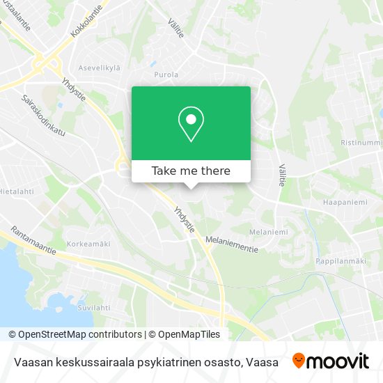 Vaasan keskussairaala psykiatrinen osasto map