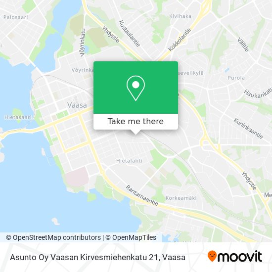 Asunto Oy Vaasan Kirvesmiehenkatu 21 map