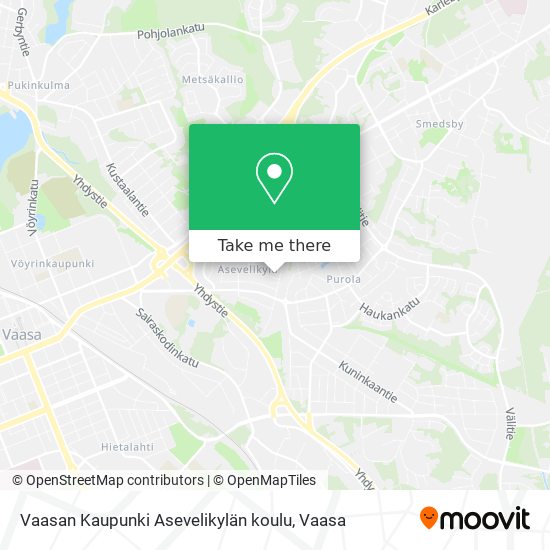 Vaasan Kaupunki Asevelikylän koulu map