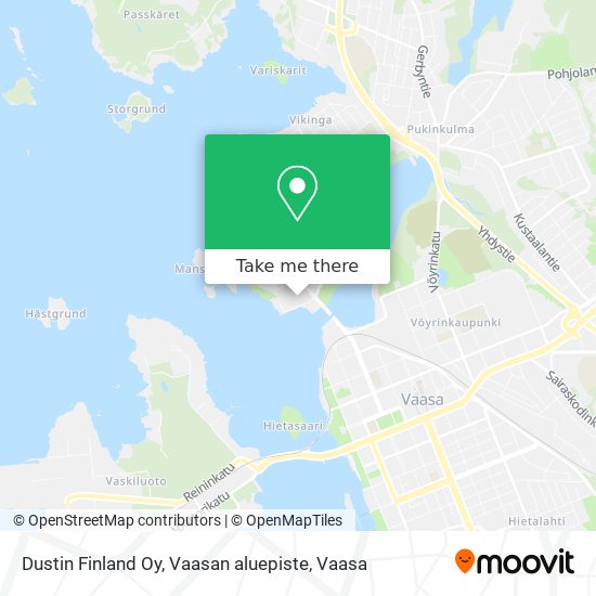 Dustin Finland Oy, Vaasan aluepiste map