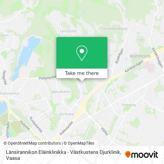 How to get to Länsirannikon Eläinklinikka - Västkustens Djurklinik in Vaasa  by Bus?