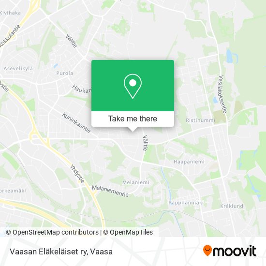 Vaasan Eläkeläiset ry map