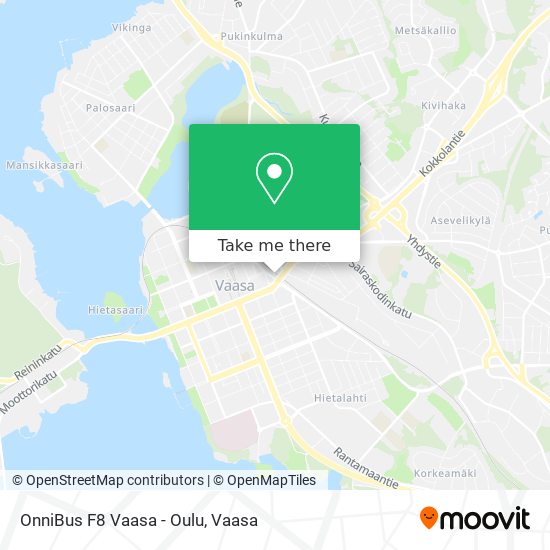 OnniBus F8 Vaasa - Oulu map