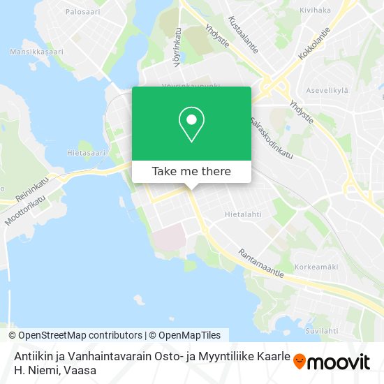 Antiikin ja Vanhaintavarain Osto- ja Myyntiliike Kaarle H. Niemi map