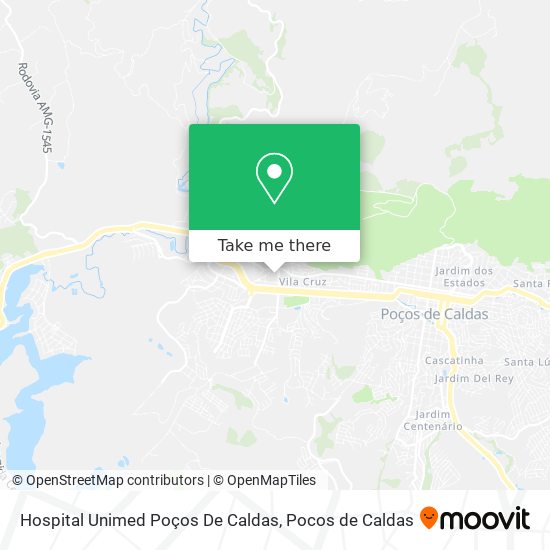 Hospital Unimed Poços De Caldas map