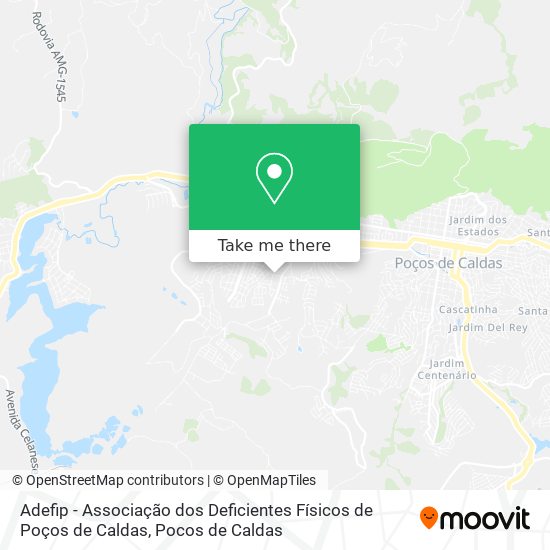 Mapa Adefip - Associação dos Deficientes Físicos de Poços de Caldas