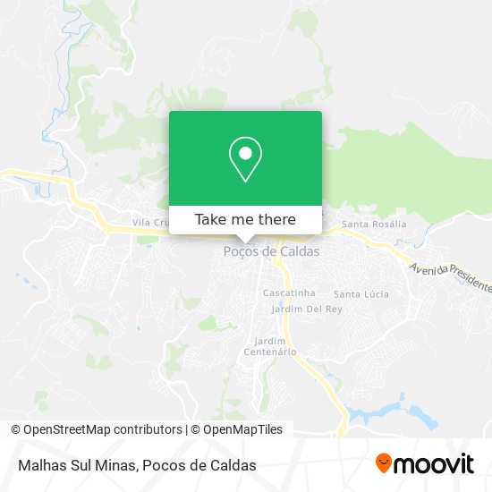 Malhas Sul Minas map