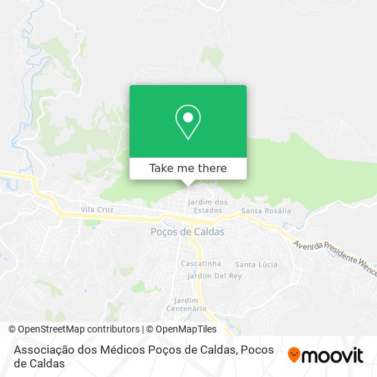 Mapa Associação dos Médicos Poços de Caldas