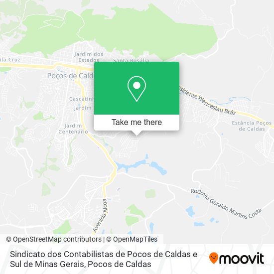 Mapa Sindicato dos Contabilistas de Pocos de Caldas e Sul de Minas Gerais