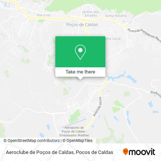 Mapa Aeroclube de Poços de Caldas