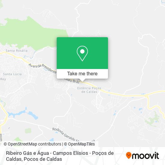 Mapa Ribeiro Gás e Água - Campos Elísios - Poços de Caldas