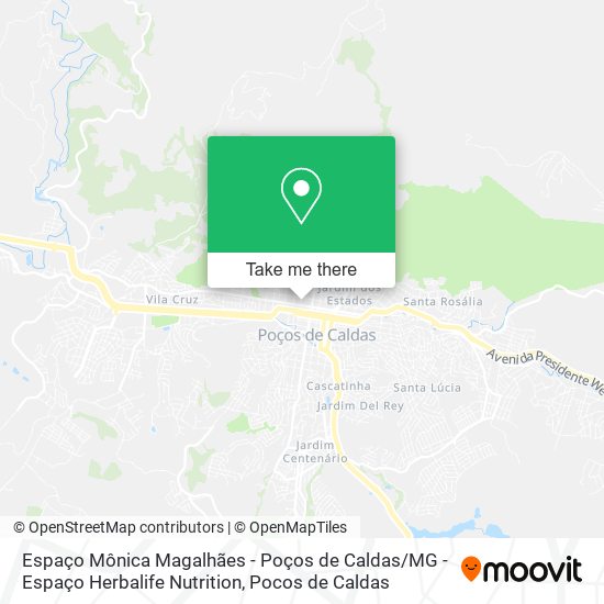 Mapa Espaço Mônica Magalhães - Poços de Caldas / MG - Espaço Herbalife Nutrition