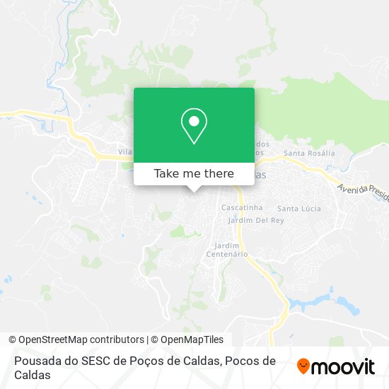 Mapa Pousada do SESC de Poços de Caldas