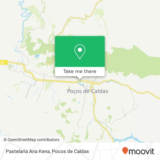 Mapa Pastelaria Ana Kena, Rua Mato Grosso Região Urbana Homogênea V Poços de Caldas-MG 37701-006