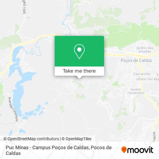 Mapa Puc Minas - Campus Poços de Caldas