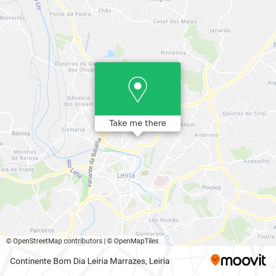 Continente Bom Dia Leiria Marrazes map
