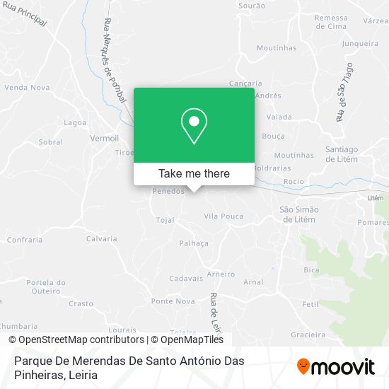 Parque De Merendas De Santo António Das Pinheiras mapa