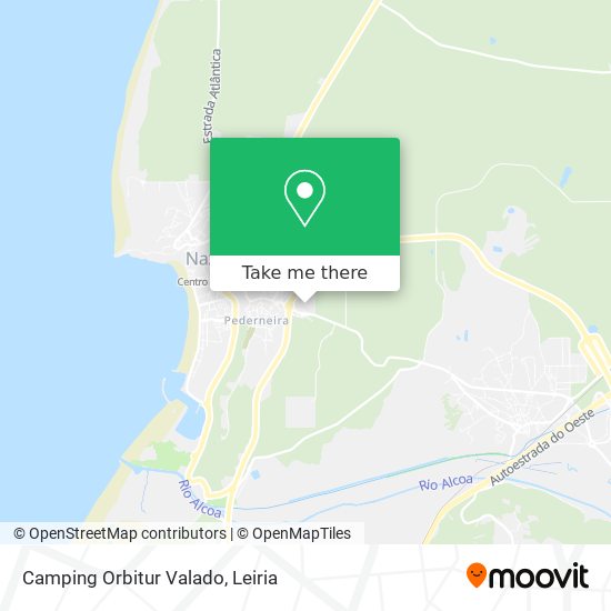 Camping Orbitur Valado mapa
