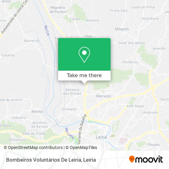 Bombeiros Voluntários De Leiria map