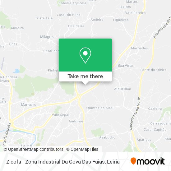 Zicofa - Zona Industrial Da Cova Das Faias mapa