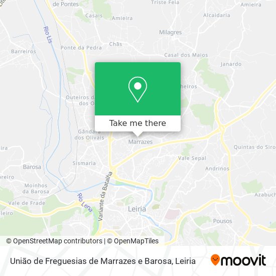 União de Freguesias de Marrazes e Barosa mapa