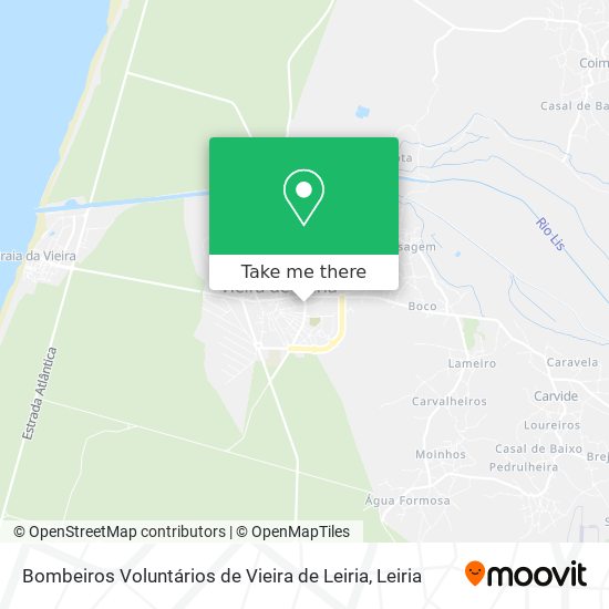 Bombeiros Voluntários de Vieira de Leiria mapa