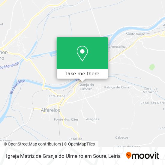 Igreja Matriz de Granja do Ulmeiro em Soure map