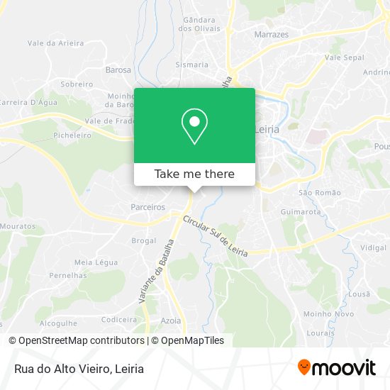 Rua do Alto Vieiro mapa