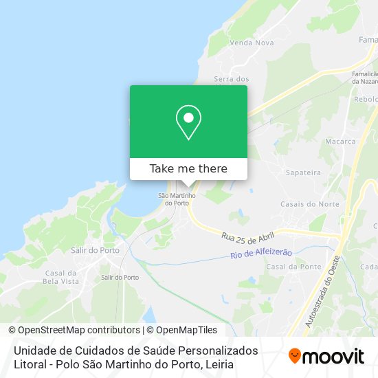 Unidade de Cuidados de Saúde Personalizados Litoral - Polo São Martinho do Porto map