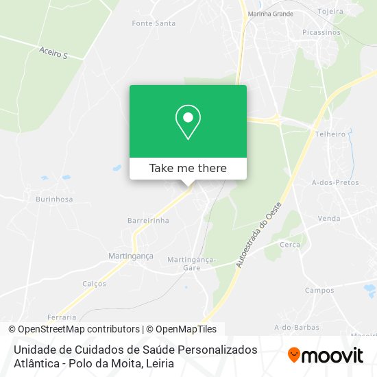 Unidade de Cuidados de Saúde Personalizados Atlântica - Polo da Moita mapa