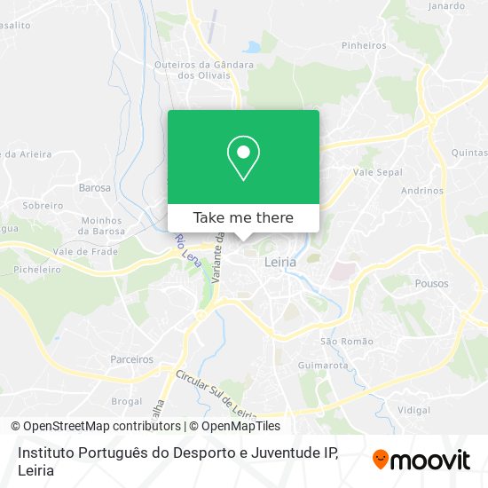 Instituto Português do Desporto e Juventude IP mapa