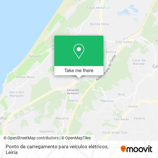 Ponto de carregamento para veículos elétricos map